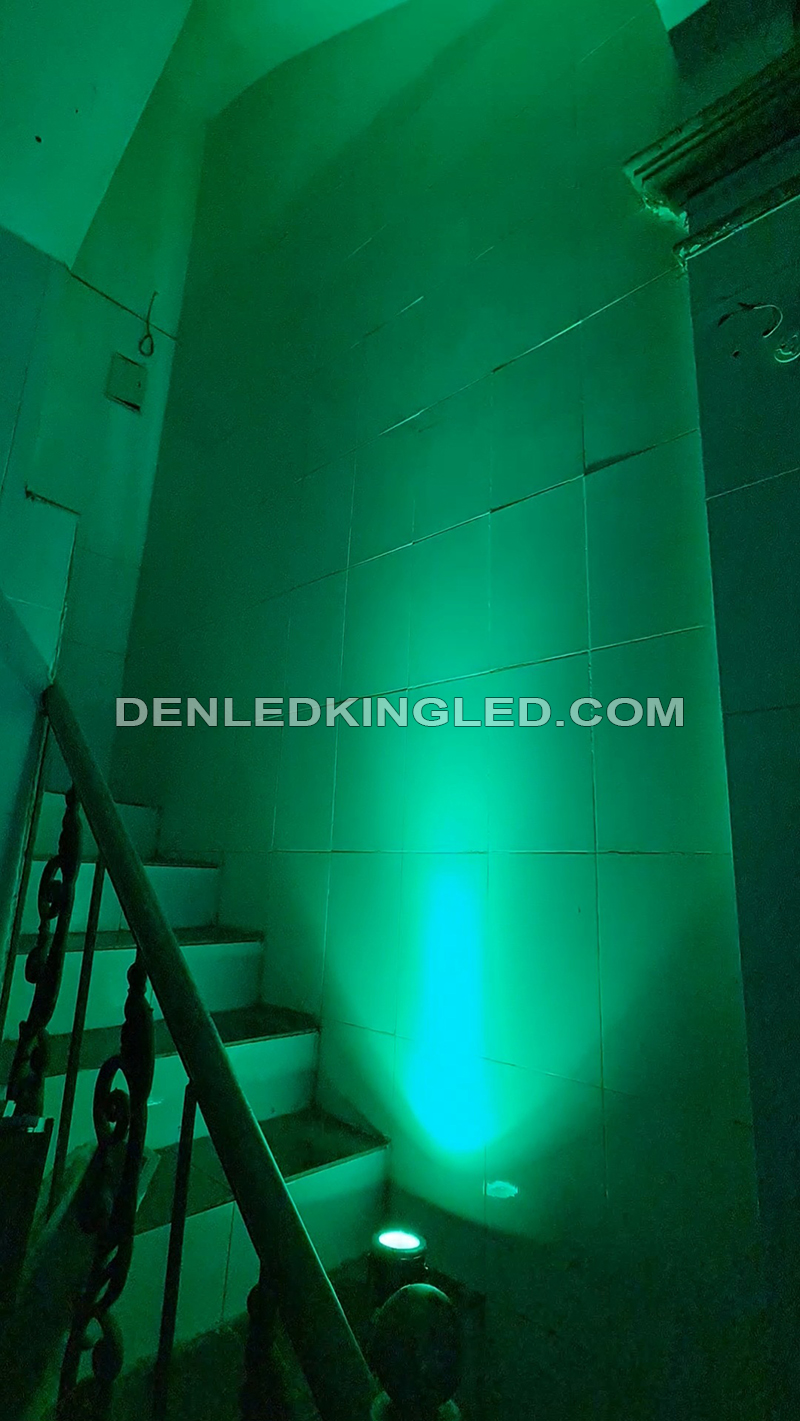 Đèn led chiếu cột chiếu cây hắt tường sân vườn COB ánh sáng màu xanh lá